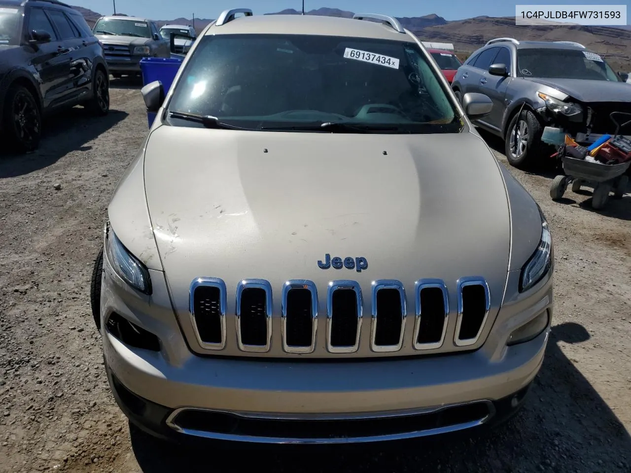 2015 Jeep Cherokee Limited VIN: 1C4PJLDB4FW731593 Lot: 69137434