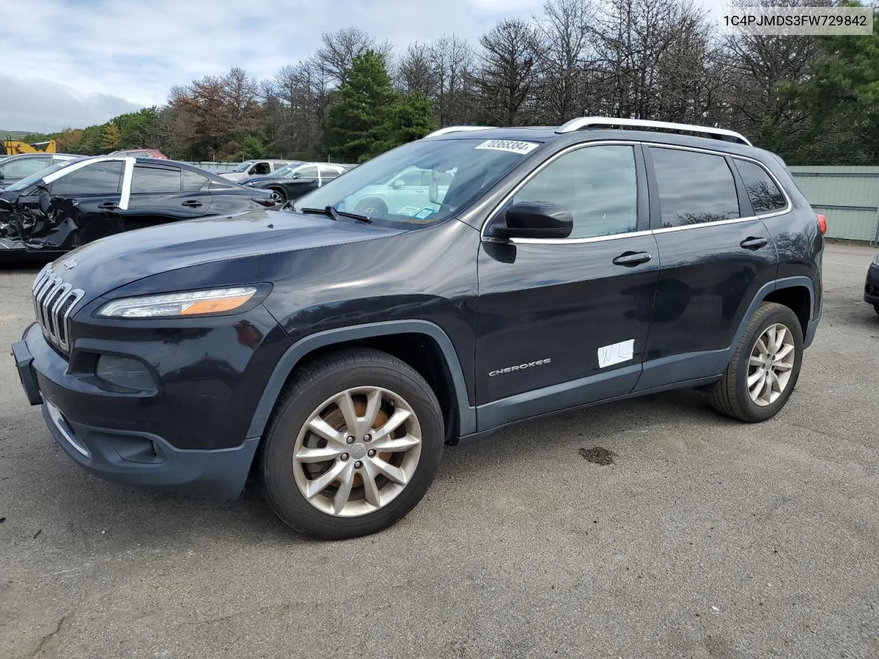 2015 Jeep Cherokee Limited VIN: 1C4PJMDS3FW729842 Lot: 70368384