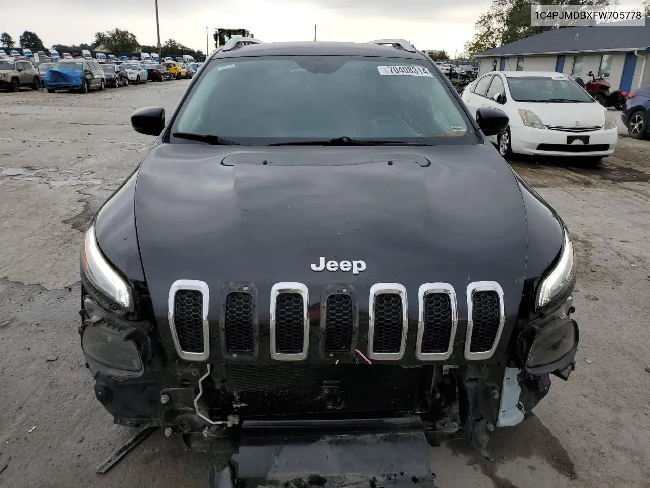 2015 Jeep Cherokee Limited VIN: 1C4PJMDBXFW705778 Lot: 70408314