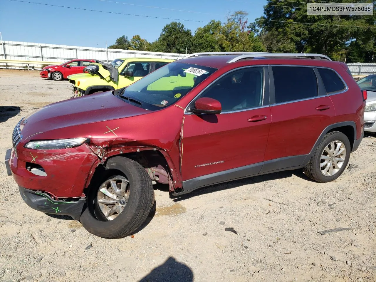 2015 Jeep Cherokee Limited VIN: 1C4PJMDS3FW576038 Lot: 70865264