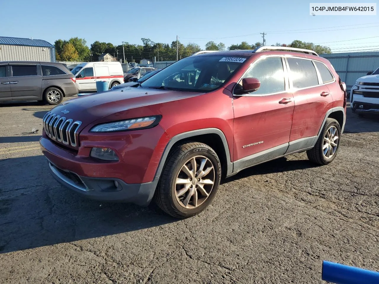 2015 Jeep Cherokee Limited VIN: 1C4PJMDB4FW642015 Lot: 70952324