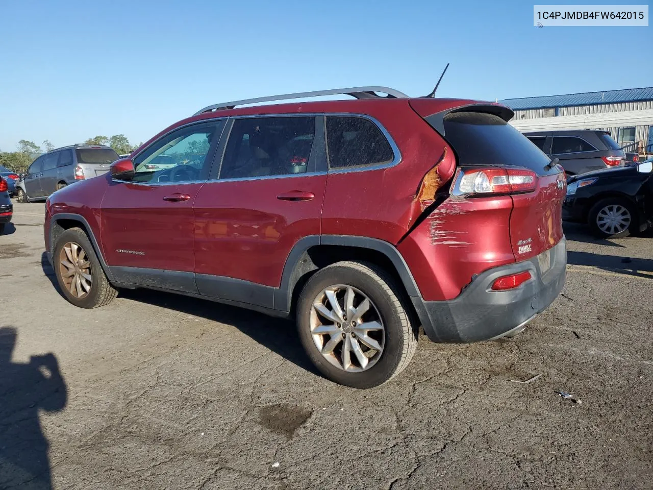 2015 Jeep Cherokee Limited VIN: 1C4PJMDB4FW642015 Lot: 70952324