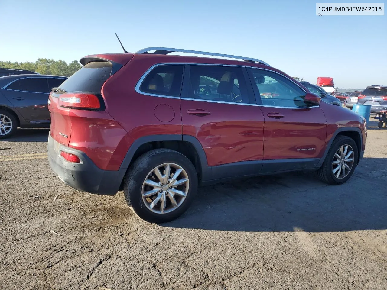 2015 Jeep Cherokee Limited VIN: 1C4PJMDB4FW642015 Lot: 70952324