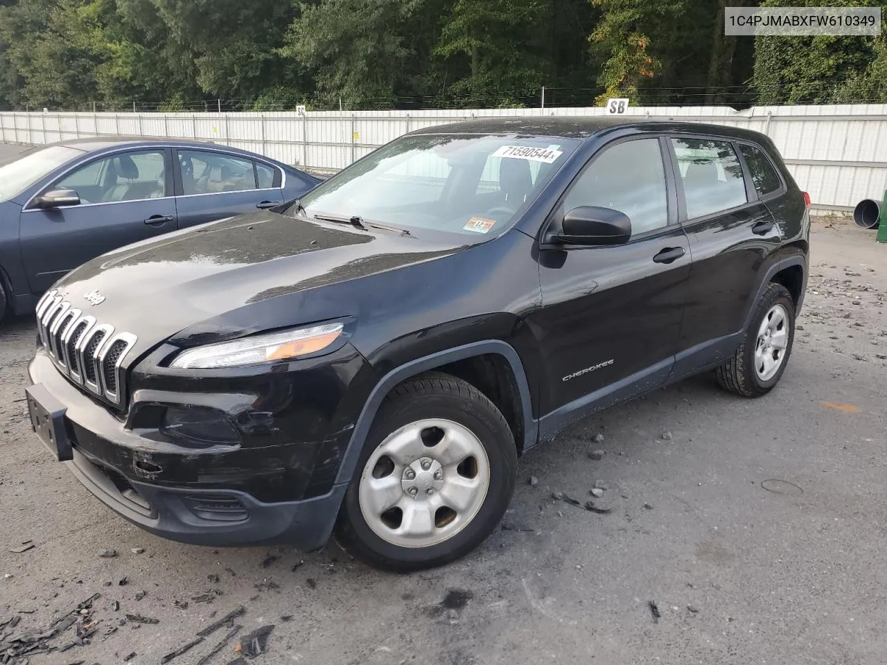 2015 Jeep Cherokee Sport VIN: 1C4PJMABXFW610349 Lot: 71590544