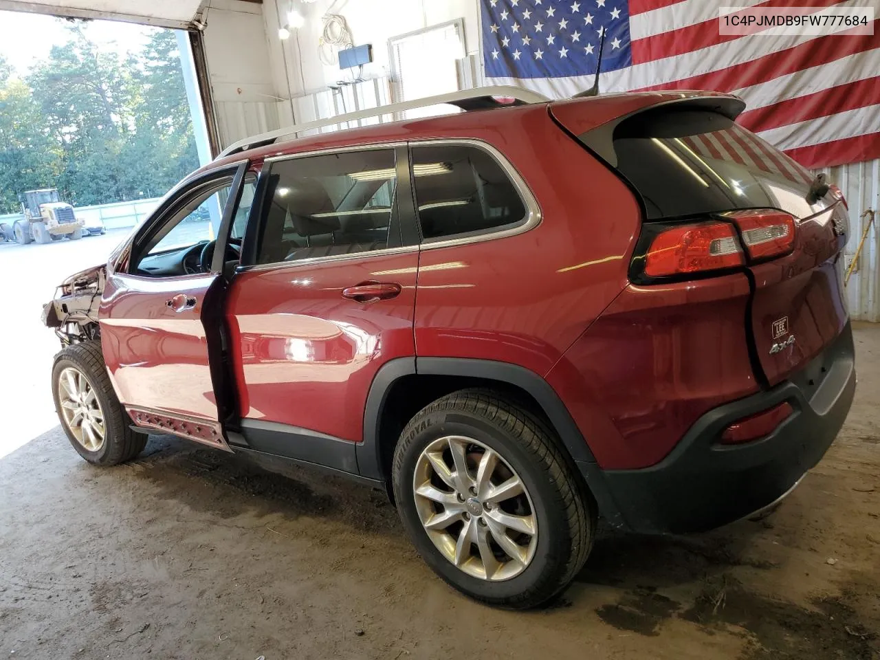 2015 Jeep Cherokee Limited VIN: 1C4PJMDB9FW777684 Lot: 71651194