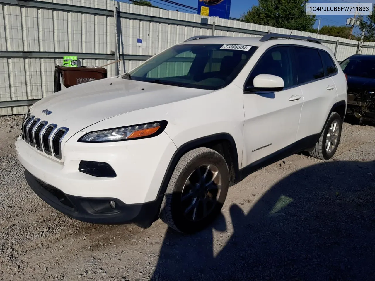 2015 Jeep Cherokee Latitude VIN: 1C4PJLCB6FW711833 Lot: 71806604