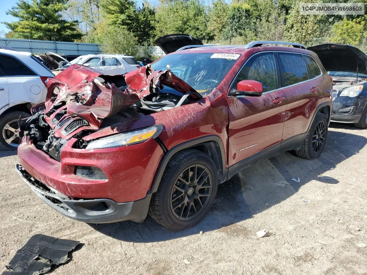 2015 Jeep Cherokee Limited VIN: 1C4PJMDS4FW698603 Lot: 72183694