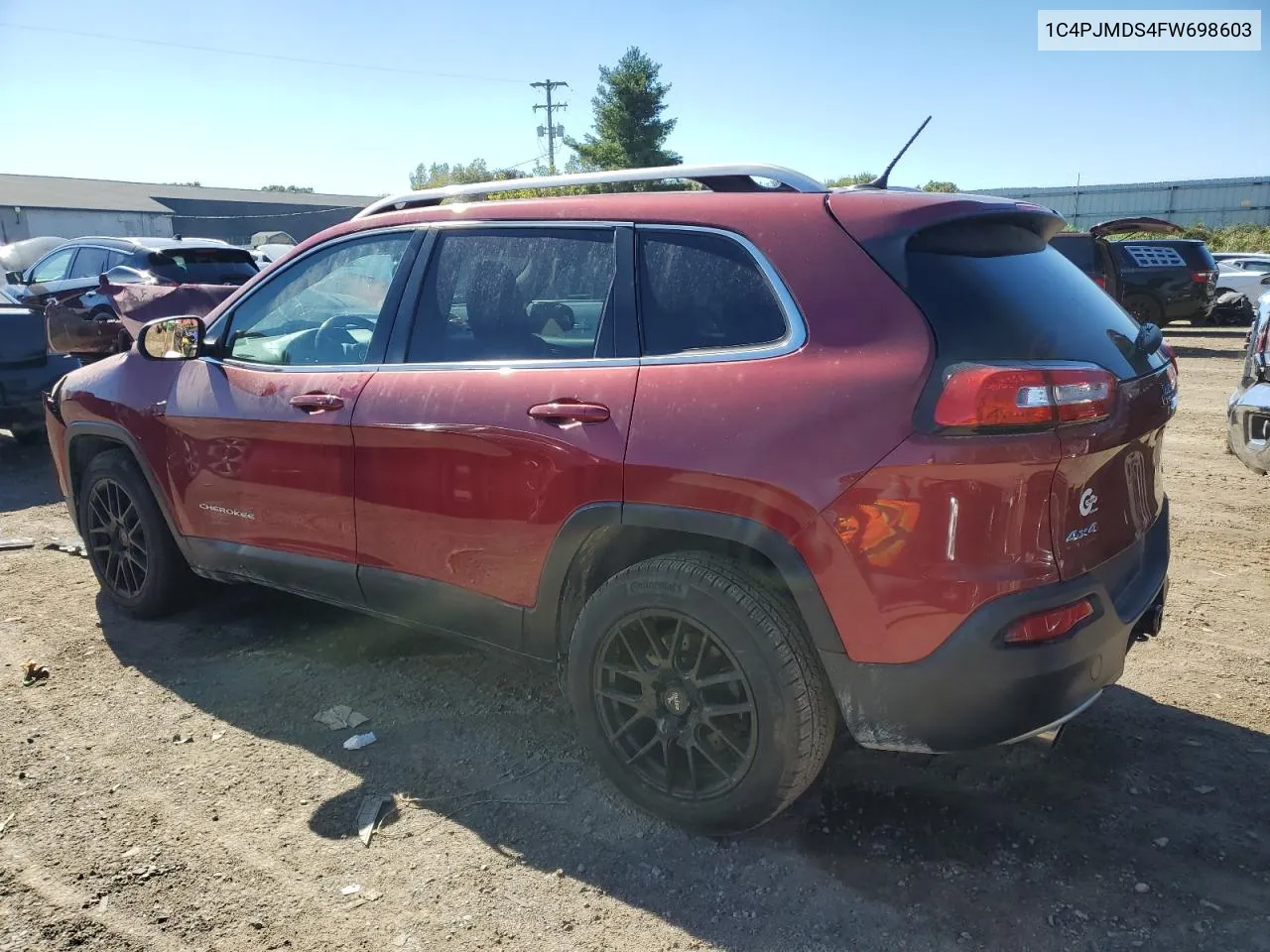 2015 Jeep Cherokee Limited VIN: 1C4PJMDS4FW698603 Lot: 72183694