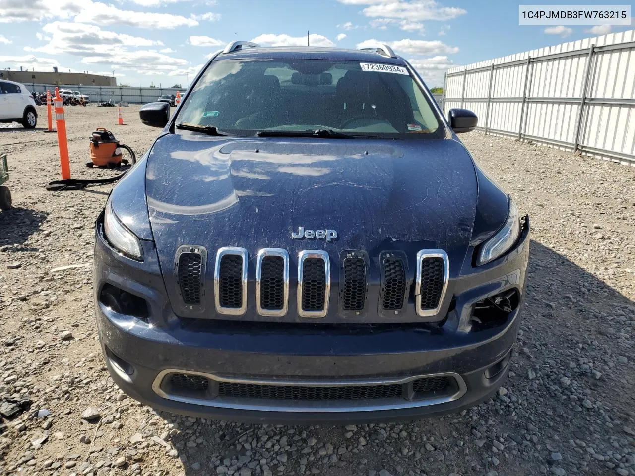 2015 Jeep Cherokee Limited VIN: 1C4PJMDB3FW763215 Lot: 72360934