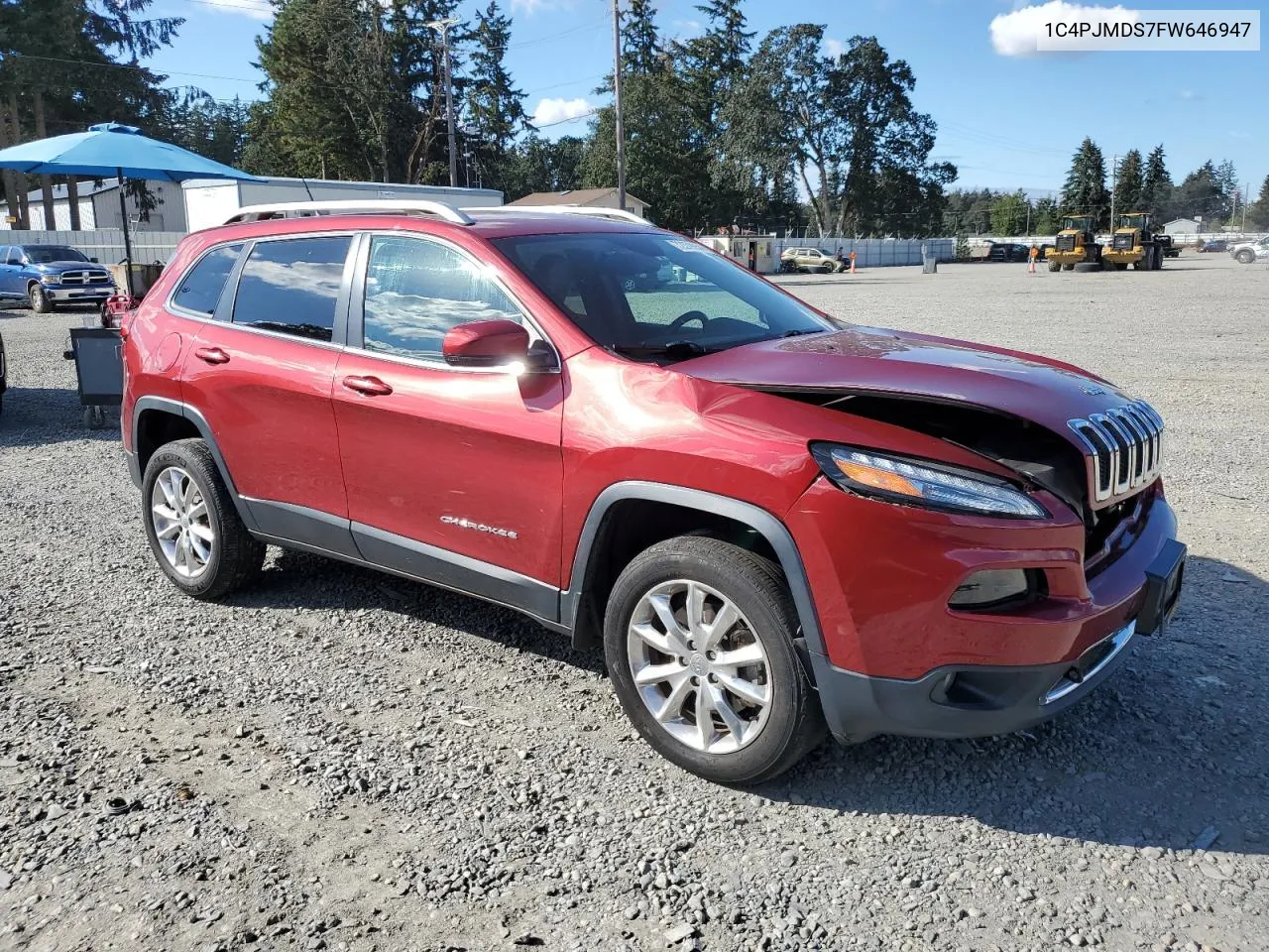 2015 Jeep Cherokee Limited VIN: 1C4PJMDS7FW646947 Lot: 72379054