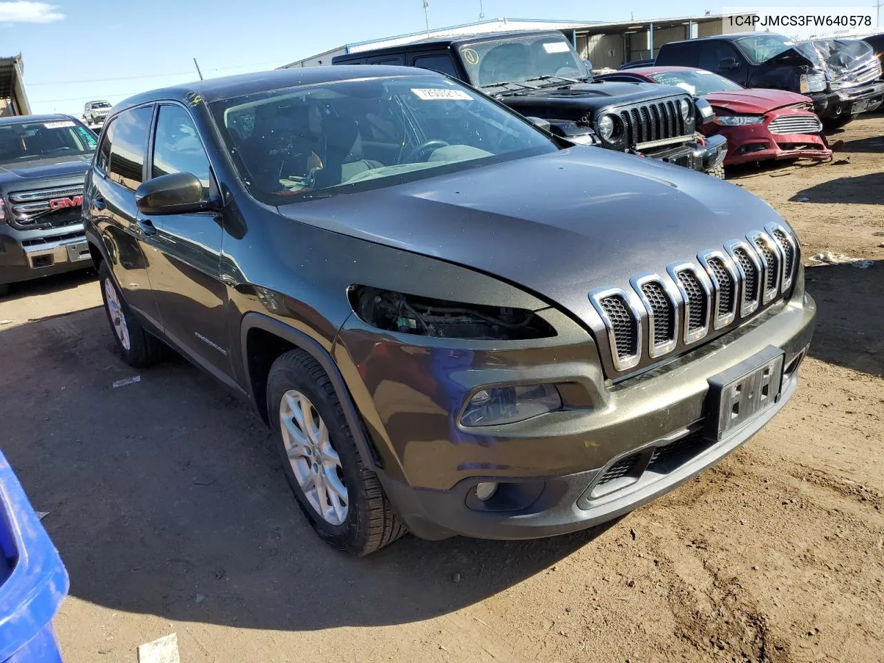 2015 Jeep Cherokee Latitude VIN: 1C4PJMCS3FW640578 Lot: 72505214