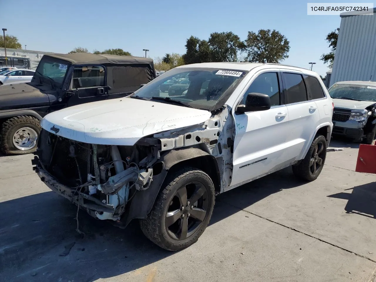 2015 Jeep Grand Cherokee Laredo VIN: 1C4RJFAG5FC742341 Lot: 72804494