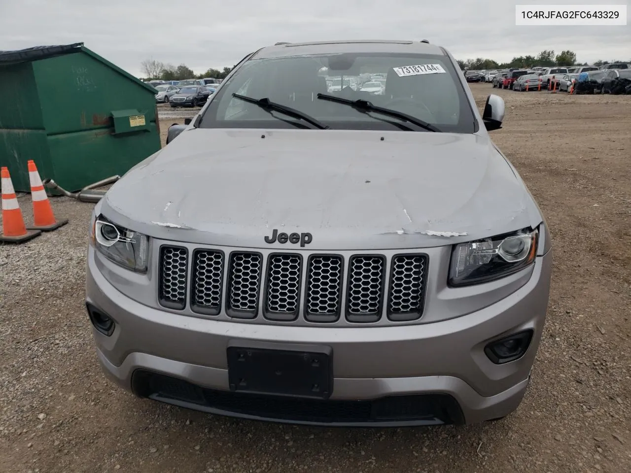 2015 Jeep Grand Cherokee Laredo VIN: 1C4RJFAG2FC643329 Lot: 73181744