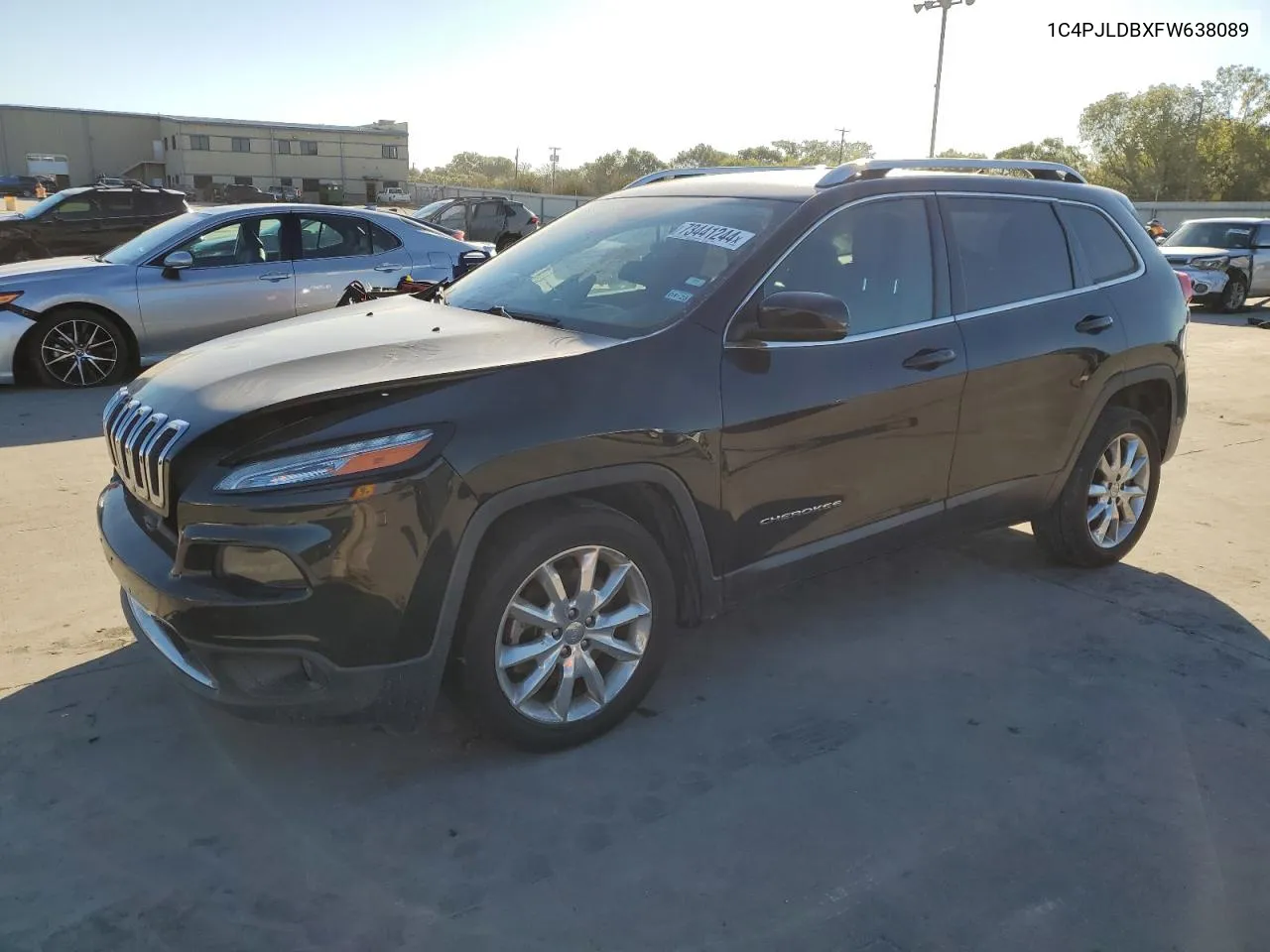 2015 Jeep Cherokee Limited VIN: 1C4PJLDBXFW638089 Lot: 73441244