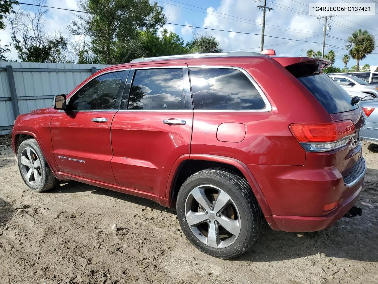 2015 Jeep Grand Cherokee Overland VIN: 1C4RJECG6FC137431 Lot: 73705174