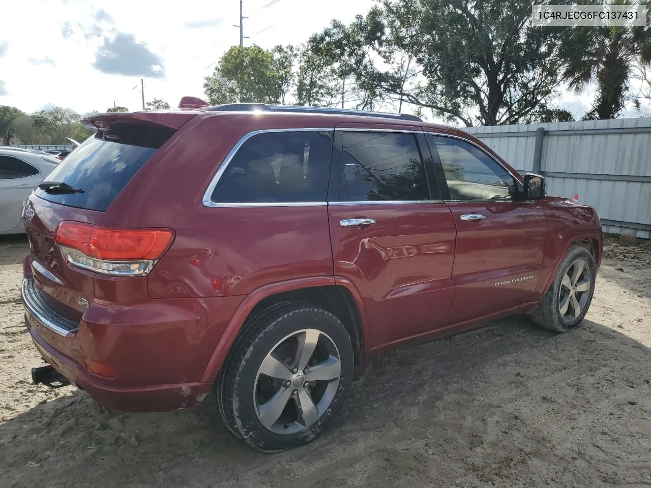 2015 Jeep Grand Cherokee Overland VIN: 1C4RJECG6FC137431 Lot: 73705174