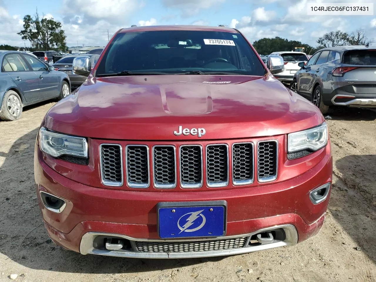 2015 Jeep Grand Cherokee Overland VIN: 1C4RJECG6FC137431 Lot: 73705174