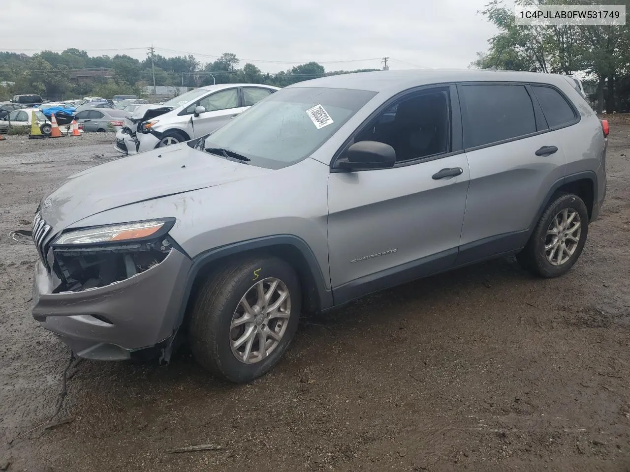 2015 Jeep Cherokee Sport VIN: 1C4PJLAB0FW531749 Lot: 73885334