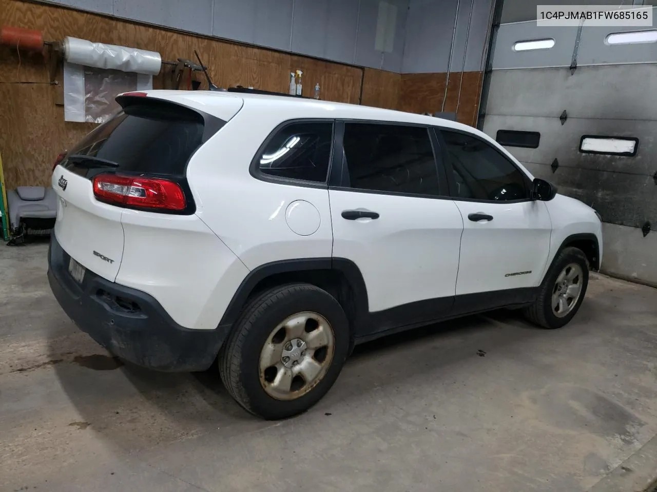 2015 Jeep Cherokee Sport VIN: 1C4PJMAB1FW685165 Lot: 74013054