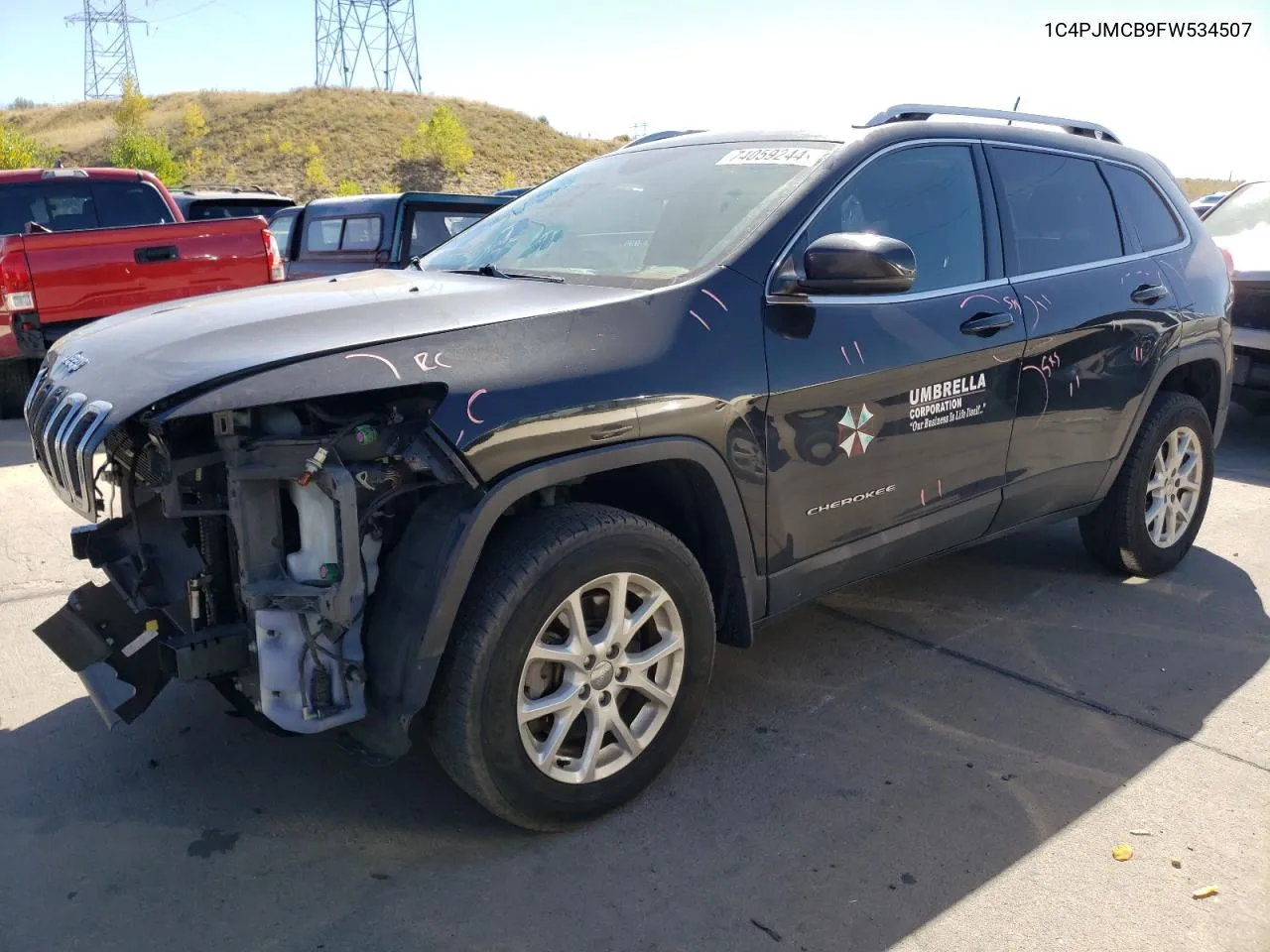 2015 Jeep Cherokee Latitude VIN: 1C4PJMCB9FW534507 Lot: 74059244