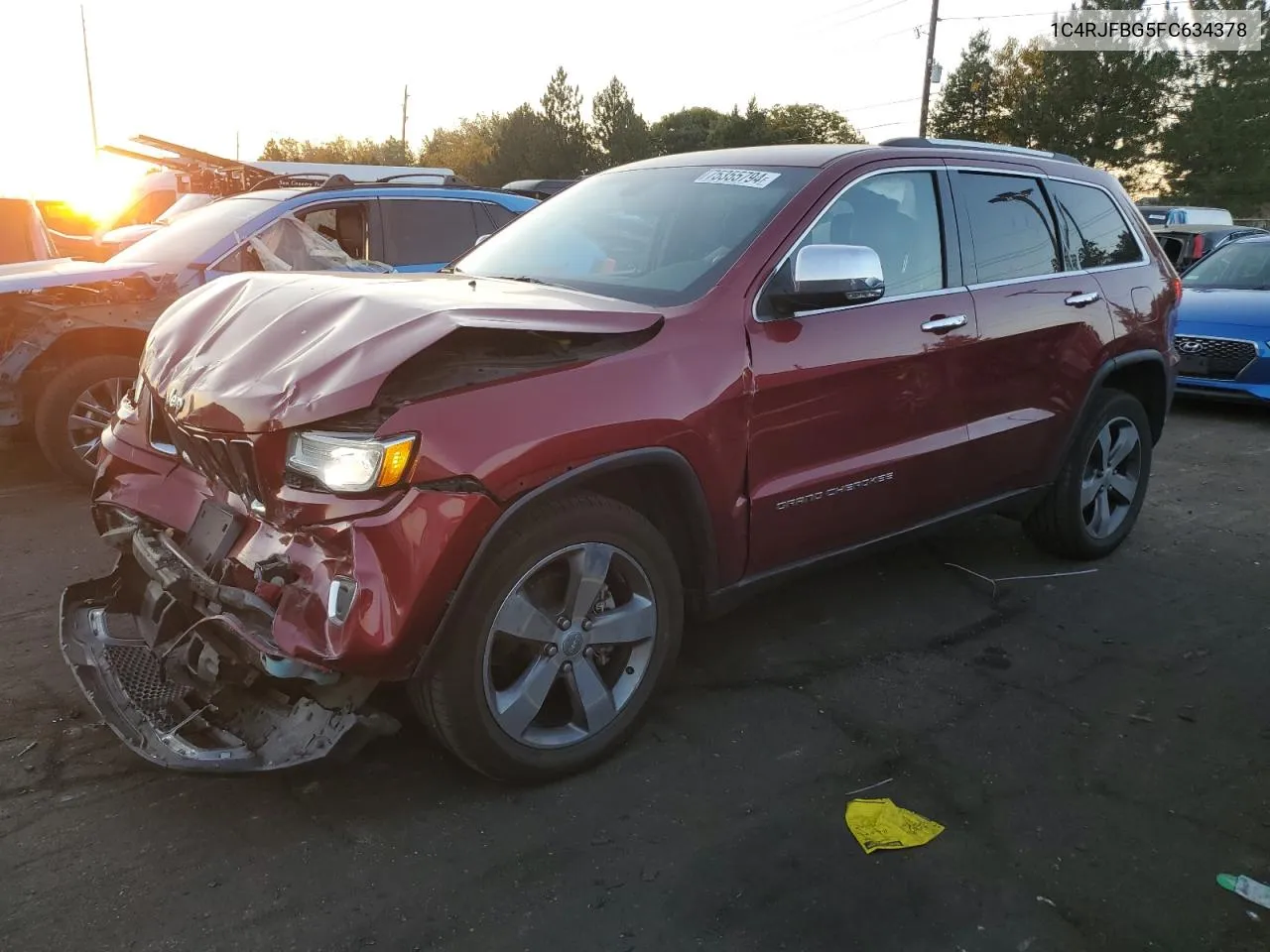 2015 Jeep Grand Cherokee Limited VIN: 1C4RJFBG5FC634378 Lot: 75355794