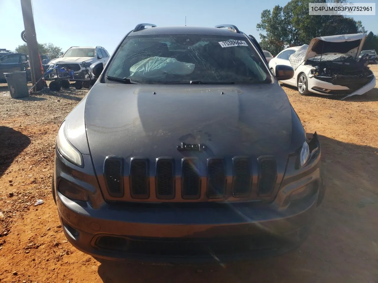 2015 Jeep Cherokee Latitude VIN: 1C4PJMCS3FW752961 Lot: 75388364