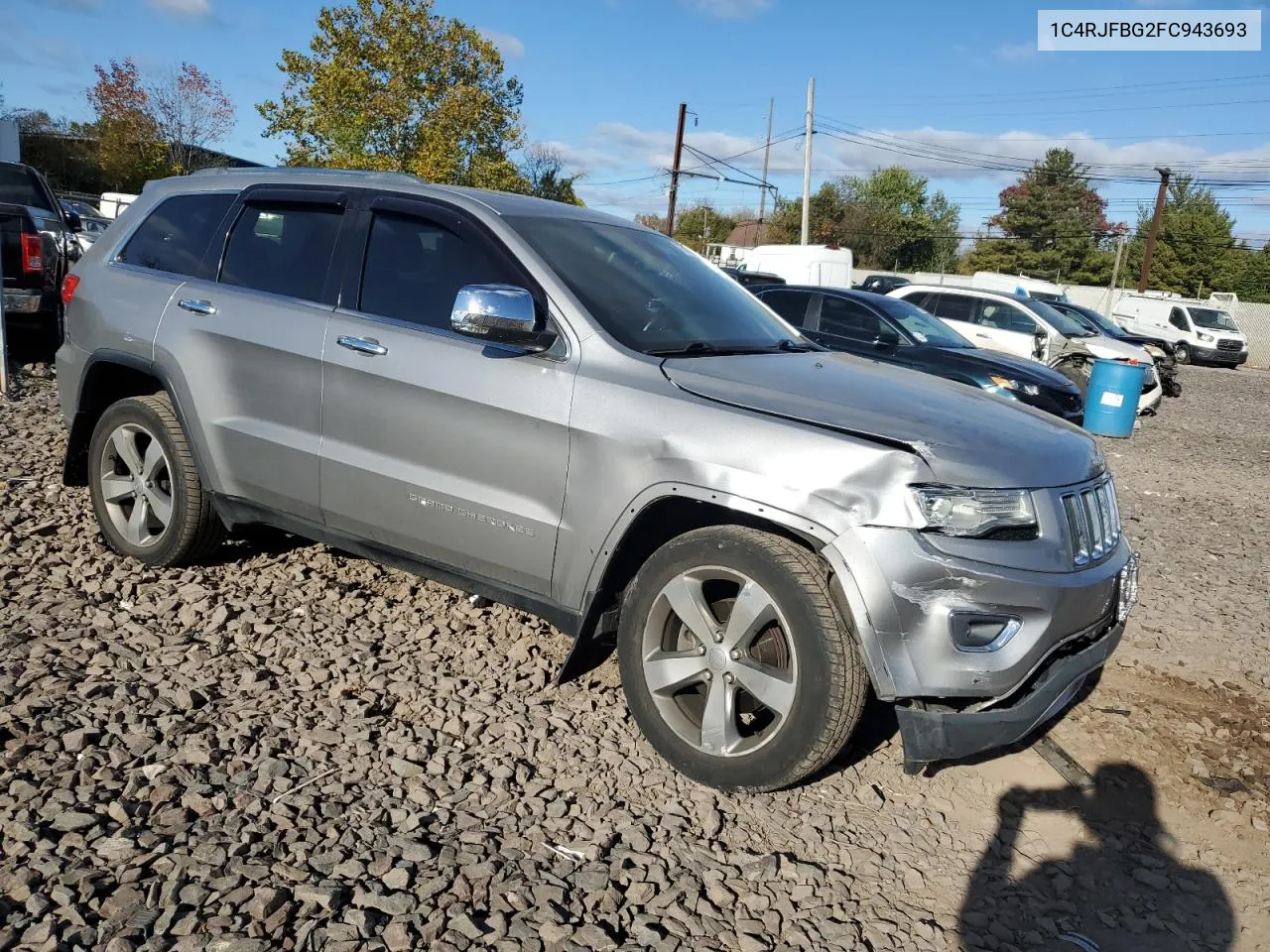 2015 Jeep Grand Cherokee Limited VIN: 1C4RJFBG2FC943693 Lot: 75518934