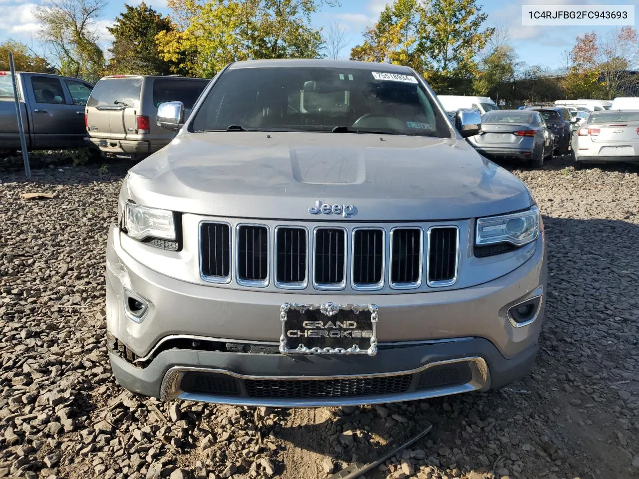 2015 Jeep Grand Cherokee Limited VIN: 1C4RJFBG2FC943693 Lot: 75518934