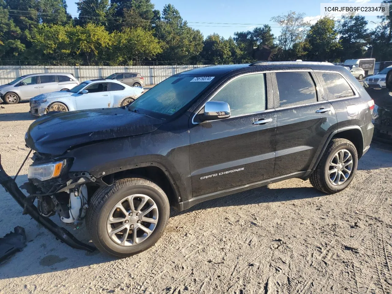 2015 Jeep Grand Cherokee Limited VIN: 1C4RJFBG9FC233478 Lot: 75619374