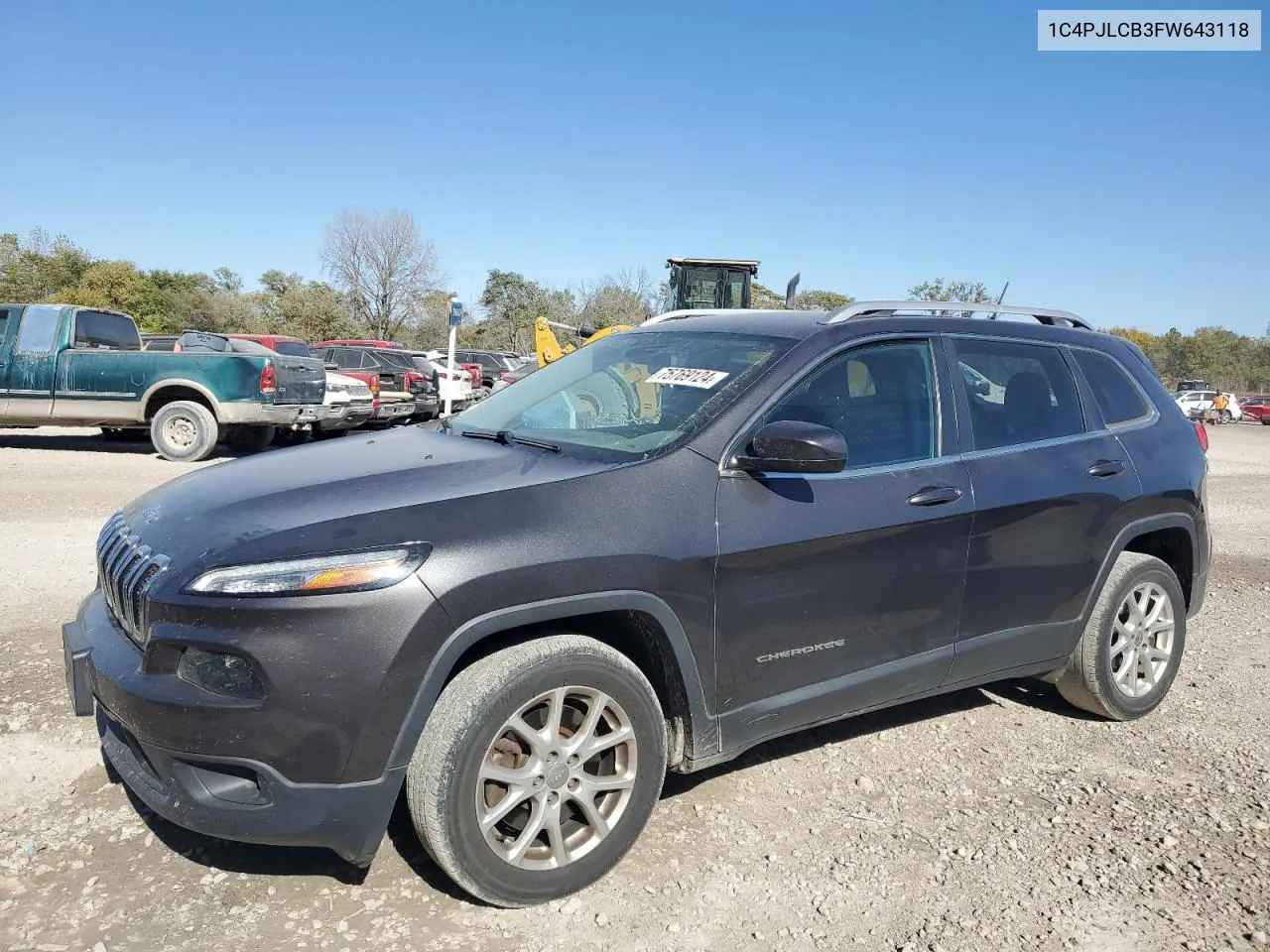 2015 Jeep Cherokee Latitude VIN: 1C4PJLCB3FW643118 Lot: 75769124