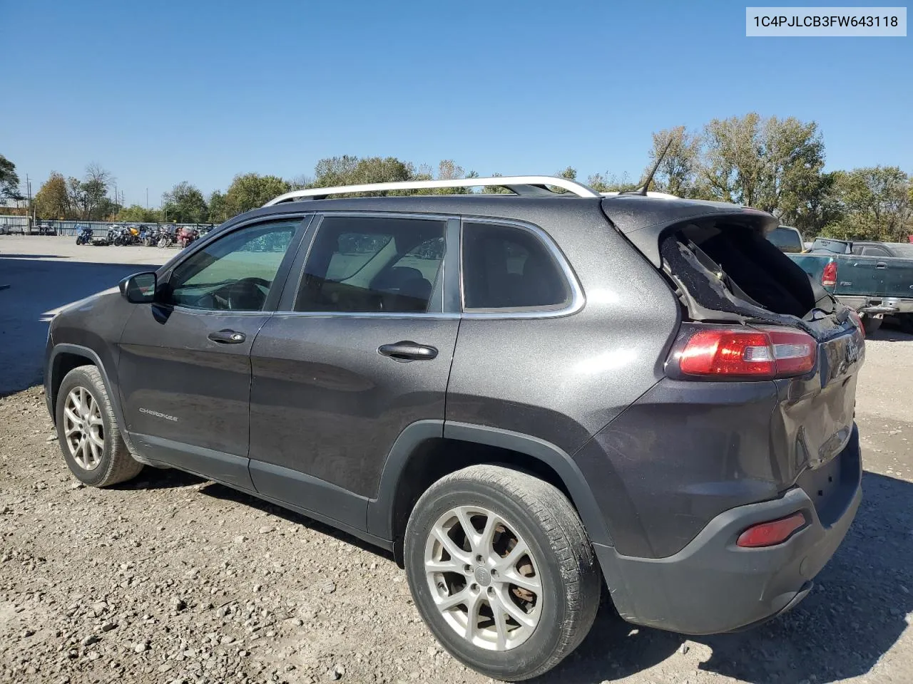 2015 Jeep Cherokee Latitude VIN: 1C4PJLCB3FW643118 Lot: 75769124