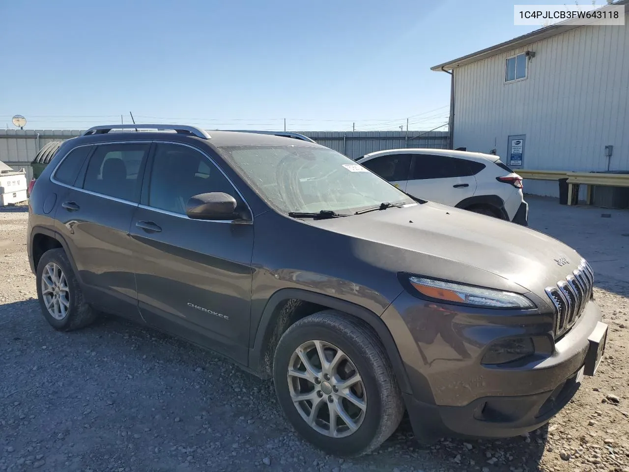 2015 Jeep Cherokee Latitude VIN: 1C4PJLCB3FW643118 Lot: 75769124