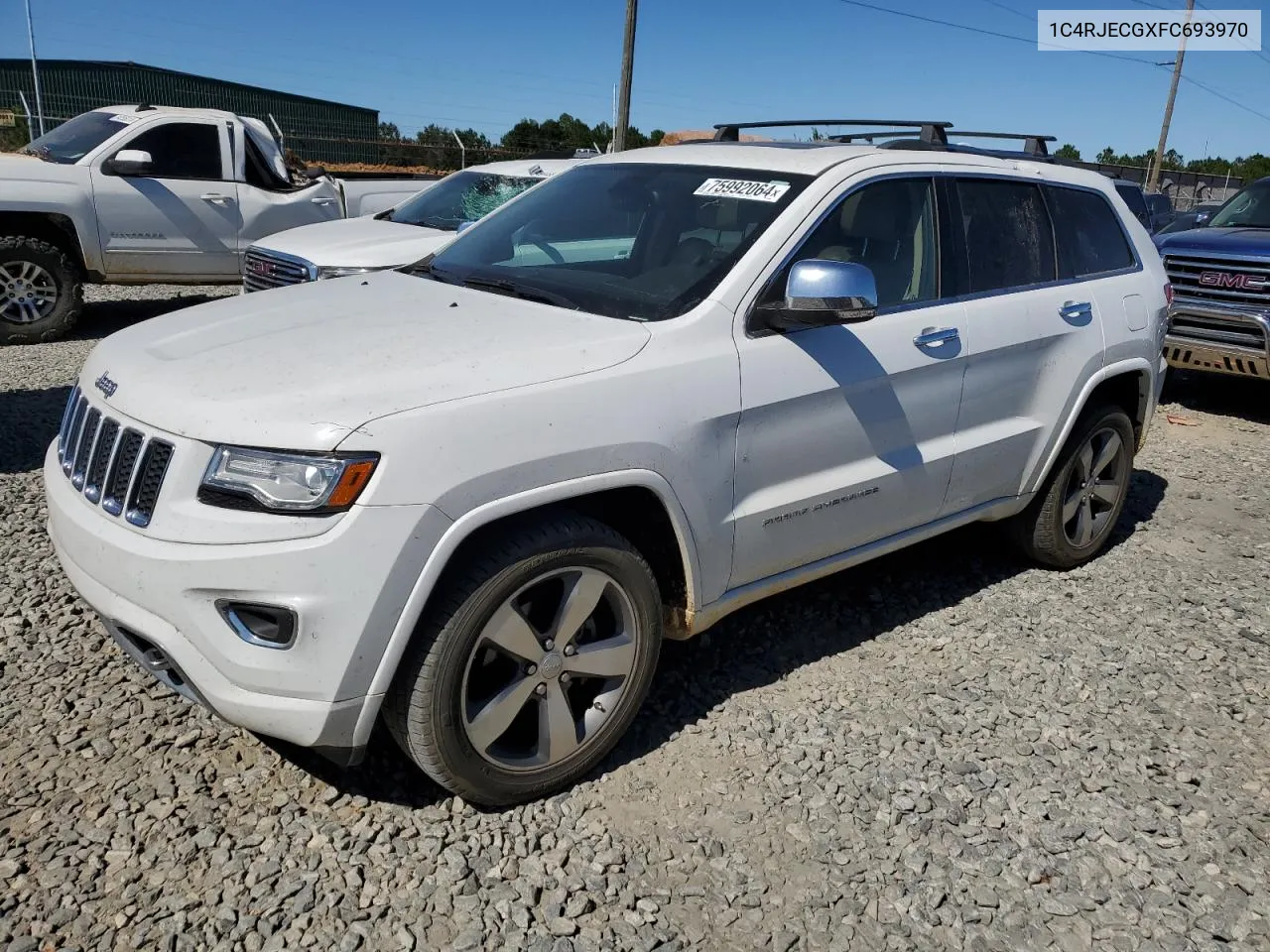 2015 Jeep Grand Cherokee Overland VIN: 1C4RJECGXFC693970 Lot: 75992064