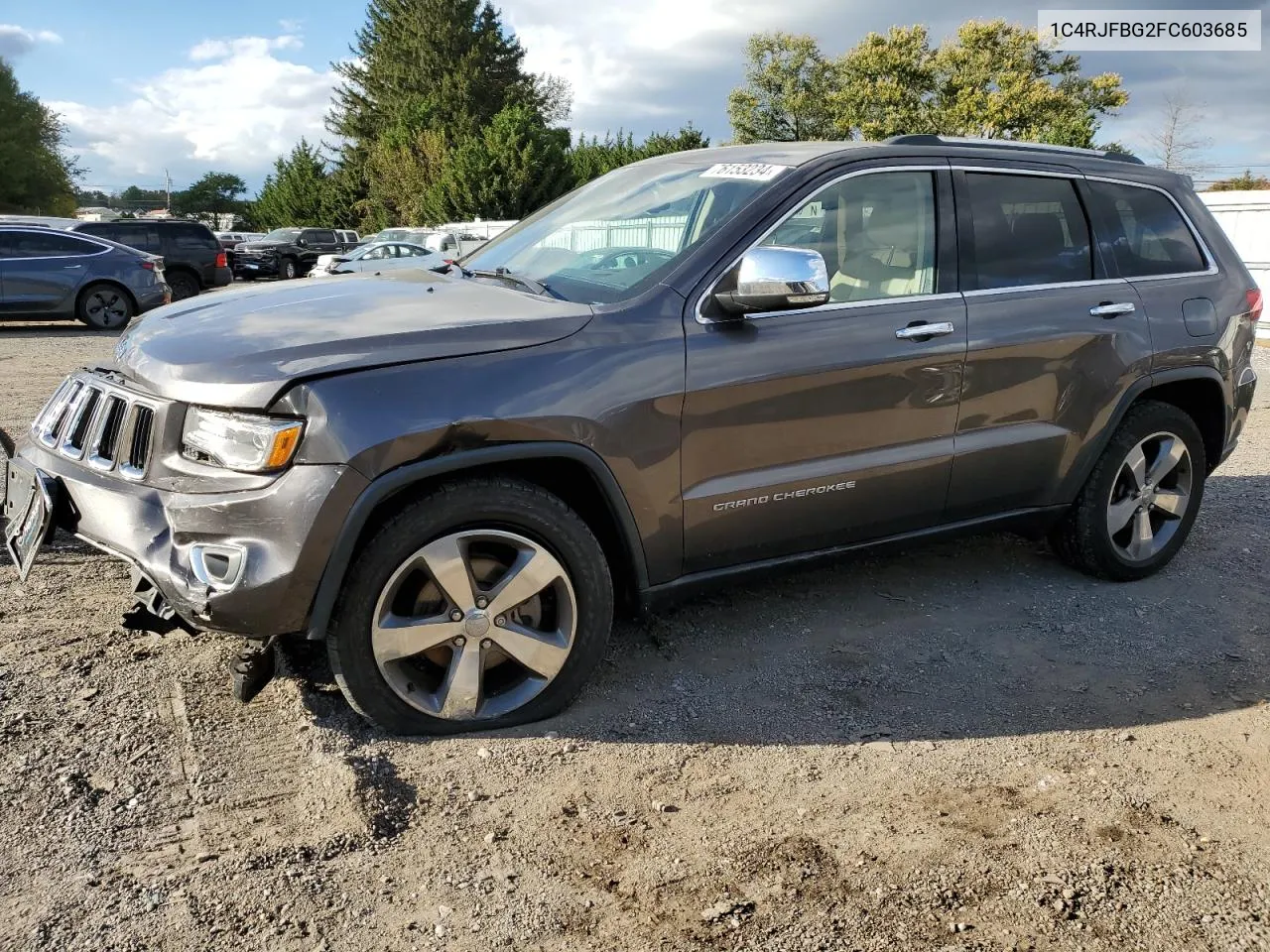 2015 Jeep Grand Cherokee Limited VIN: 1C4RJFBG2FC603685 Lot: 76153234