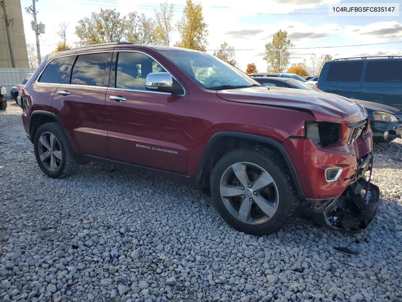 2015 Jeep Grand Cherokee Limited VIN: 1C4RJFBG5FC835147 Lot: 76242934