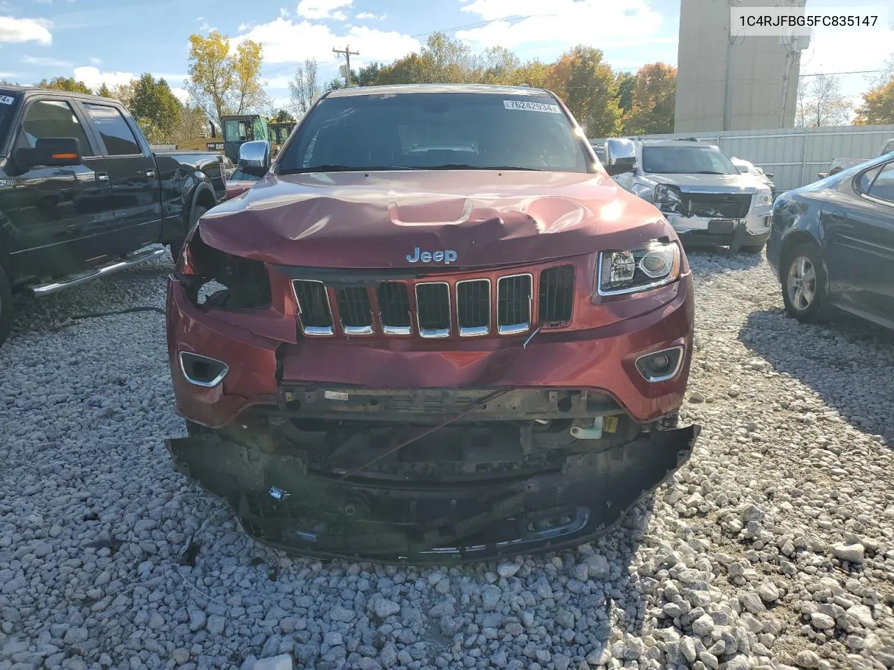 2015 Jeep Grand Cherokee Limited VIN: 1C4RJFBG5FC835147 Lot: 76242934