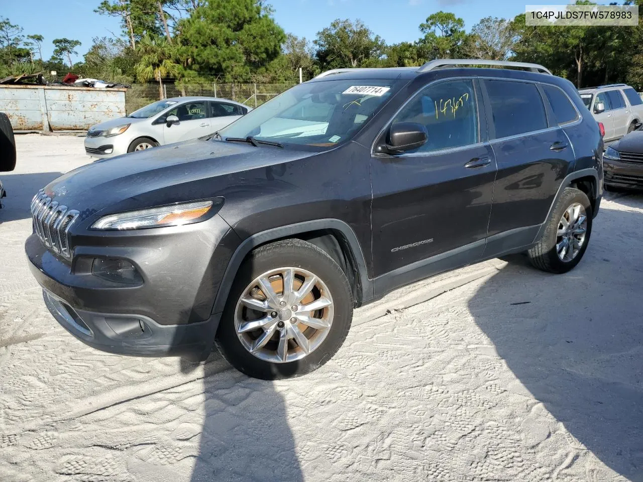 2015 Jeep Cherokee Limited VIN: 1C4PJLDS7FW578983 Lot: 76407714