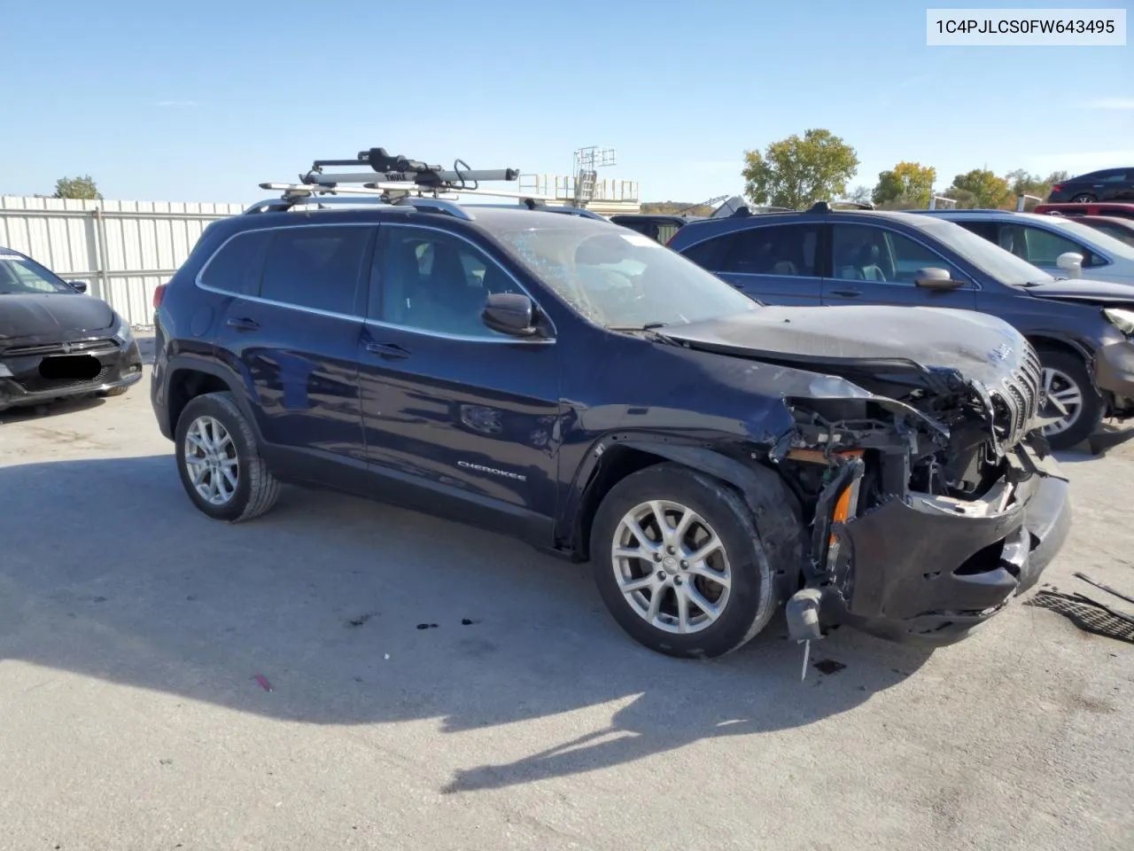 2015 Jeep Cherokee Latitude VIN: 1C4PJLCS0FW643495 Lot: 76792374