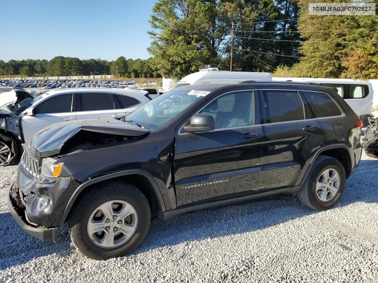 2015 Jeep Grand Cherokee Laredo VIN: 1C4RJEAG3FC792827 Lot: 76997174