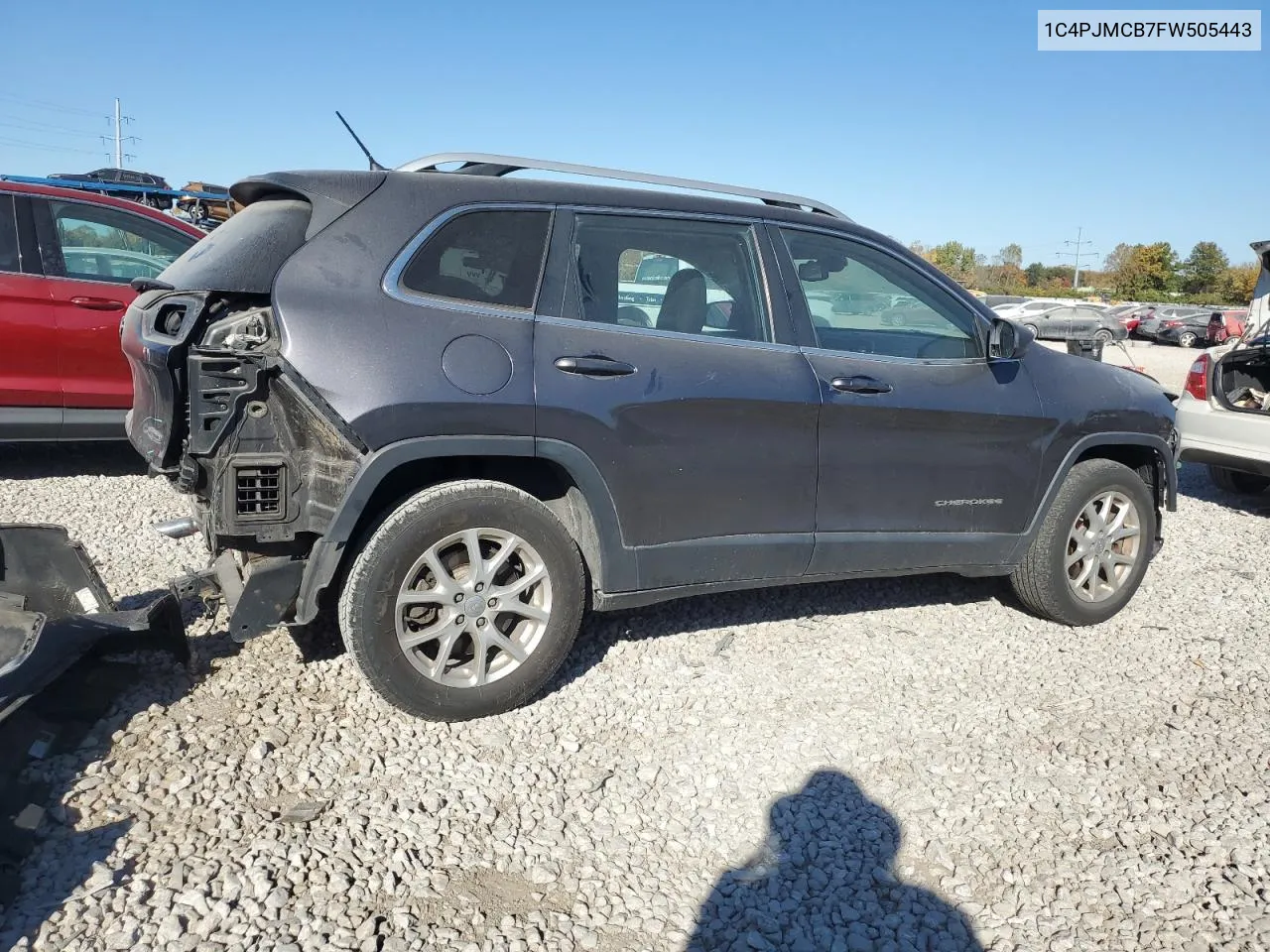 2015 Jeep Cherokee Latitude VIN: 1C4PJMCB7FW505443 Lot: 77130994