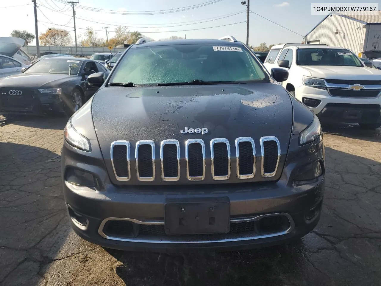 2015 Jeep Cherokee Limited VIN: 1C4PJMDBXFW779167 Lot: 77979114