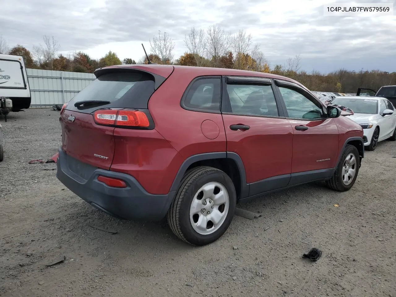 2015 Jeep Cherokee Sport VIN: 1C4PJLAB7FW579569 Lot: 78251914