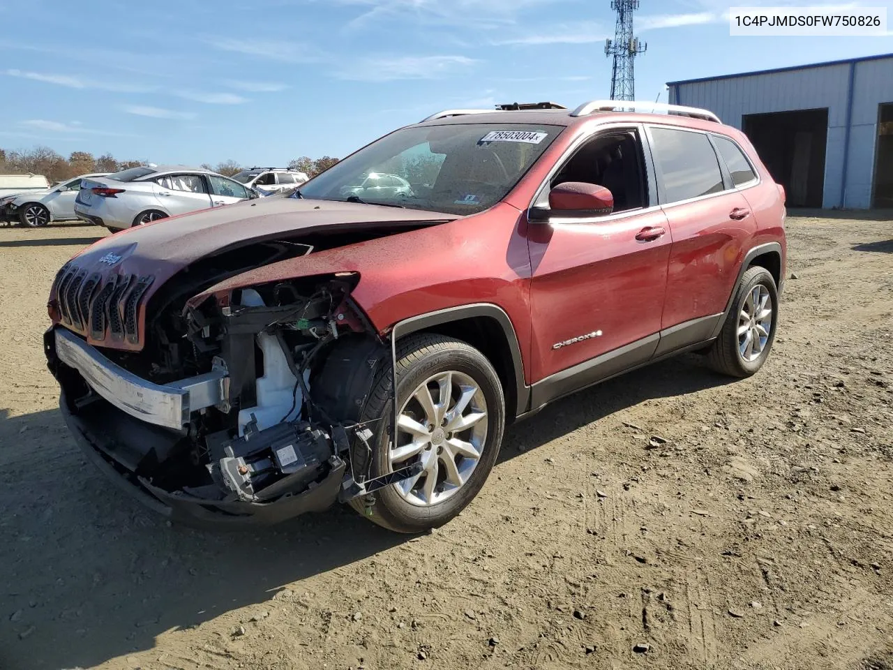 2015 Jeep Cherokee Limited VIN: 1C4PJMDS0FW750826 Lot: 78503004