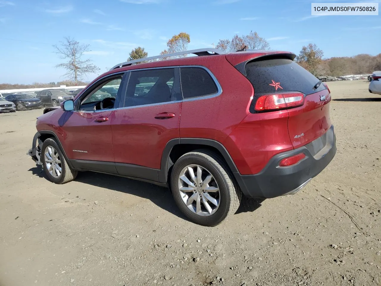 2015 Jeep Cherokee Limited VIN: 1C4PJMDS0FW750826 Lot: 78503004