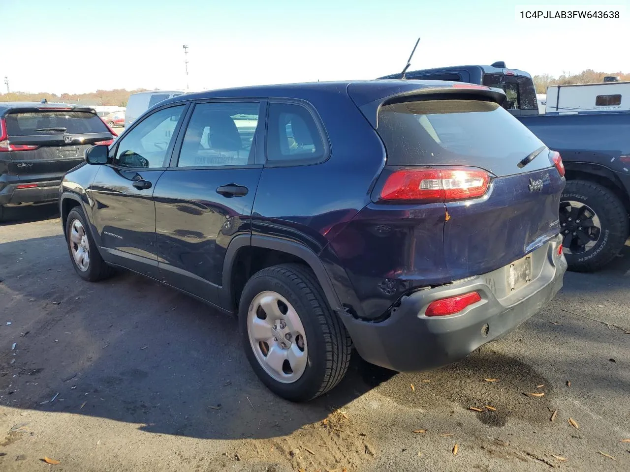 2015 Jeep Cherokee Sport VIN: 1C4PJLAB3FW643638 Lot: 78953104