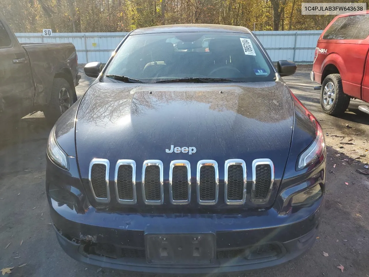 2015 Jeep Cherokee Sport VIN: 1C4PJLAB3FW643638 Lot: 78953104