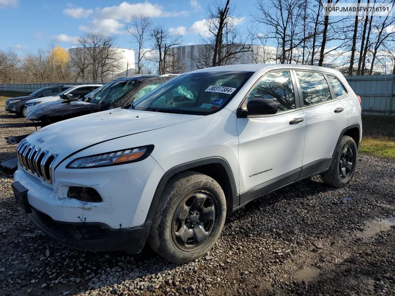 2015 Jeep Cherokee Sport VIN: 1C4PJMAB5FW716191 Lot: 80317384