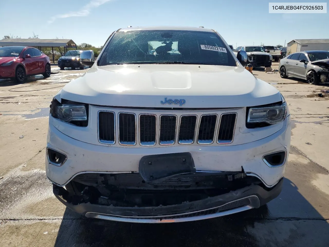 2015 Jeep Grand Cherokee Limited VIN: 1C4RJEBG4FC926503 Lot: 80502214