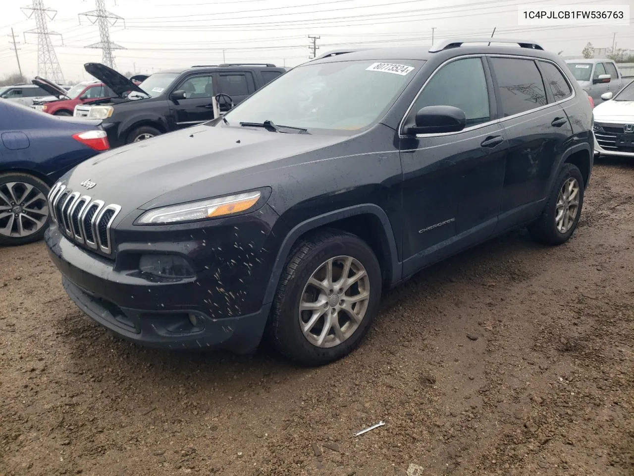 2015 Jeep Cherokee Latitude VIN: 1C4PJLCB1FW536763 Lot: 80773524