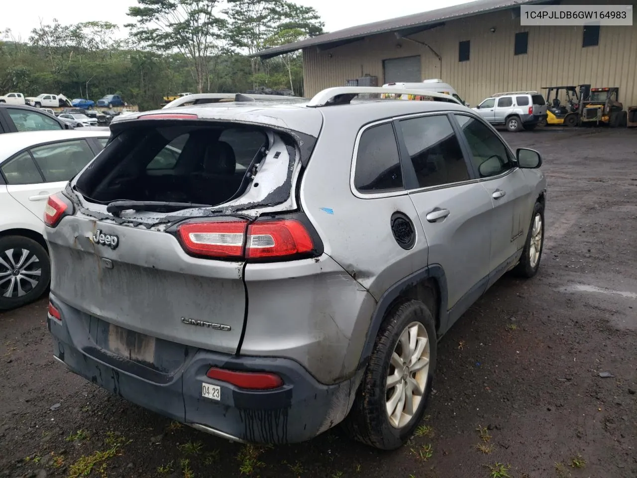 2016 Jeep Cherokee Limited VIN: 1C4PJLDB6GW164983 Lot: 50818554